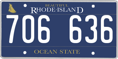 RI license plate 706636
