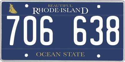 RI license plate 706638