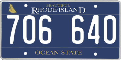 RI license plate 706640