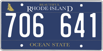 RI license plate 706641