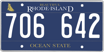 RI license plate 706642