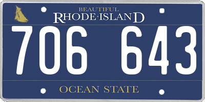 RI license plate 706643