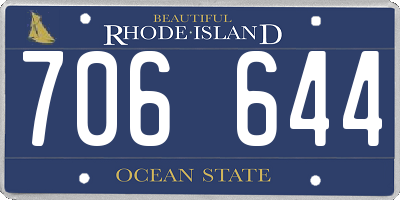 RI license plate 706644