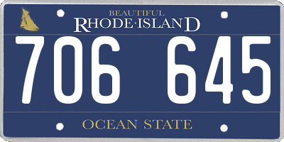 RI license plate 706645