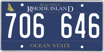RI license plate 706646