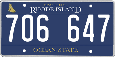 RI license plate 706647