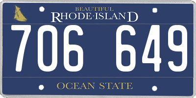RI license plate 706649