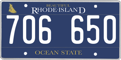 RI license plate 706650