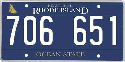RI license plate 706651