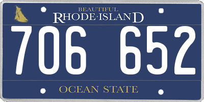 RI license plate 706652