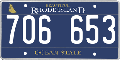 RI license plate 706653