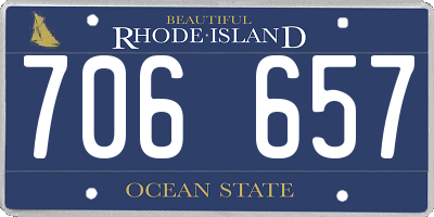 RI license plate 706657