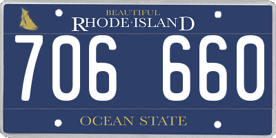 RI license plate 706660