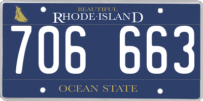 RI license plate 706663