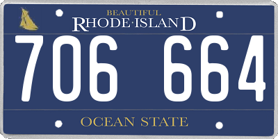 RI license plate 706664