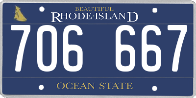 RI license plate 706667