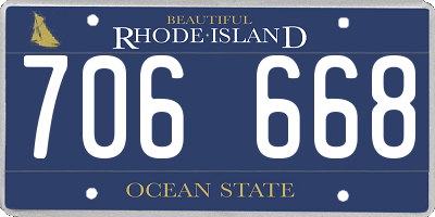 RI license plate 706668