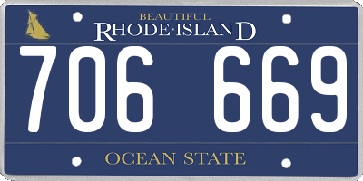 RI license plate 706669