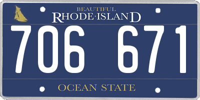 RI license plate 706671