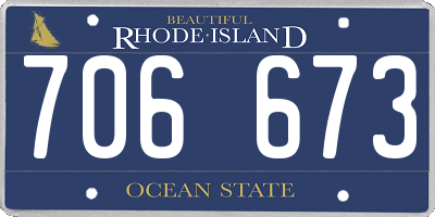 RI license plate 706673