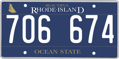 RI license plate 706674
