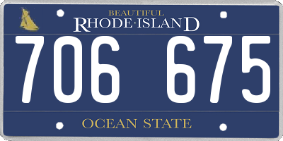RI license plate 706675