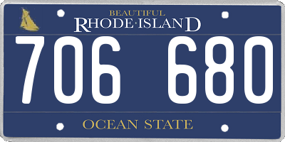 RI license plate 706680