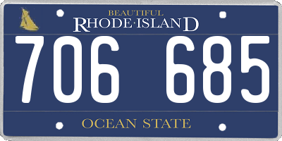 RI license plate 706685
