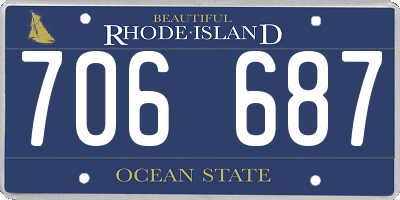 RI license plate 706687