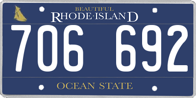 RI license plate 706692