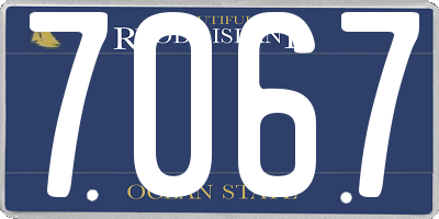 RI license plate 7067