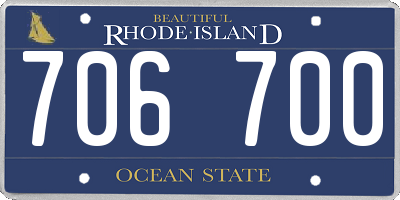 RI license plate 706700