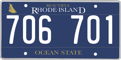 RI license plate 706701