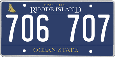 RI license plate 706707