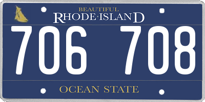 RI license plate 706708