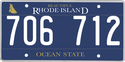 RI license plate 706712