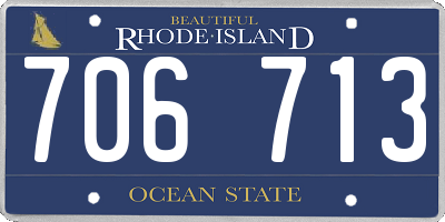 RI license plate 706713
