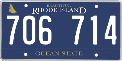 RI license plate 706714