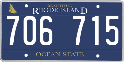 RI license plate 706715
