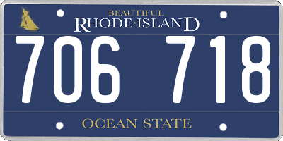 RI license plate 706718