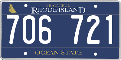 RI license plate 706721