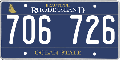 RI license plate 706726
