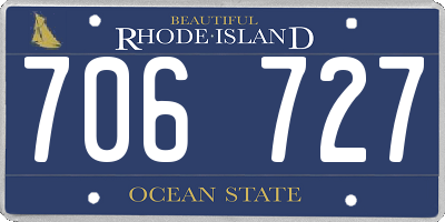 RI license plate 706727