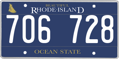RI license plate 706728