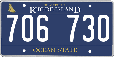 RI license plate 706730