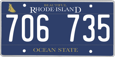 RI license plate 706735