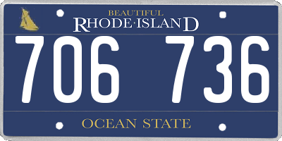 RI license plate 706736