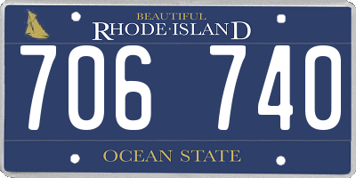 RI license plate 706740