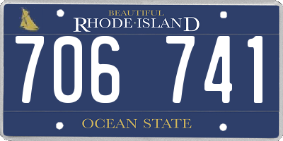 RI license plate 706741