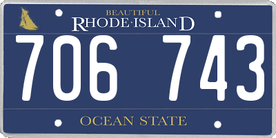 RI license plate 706743